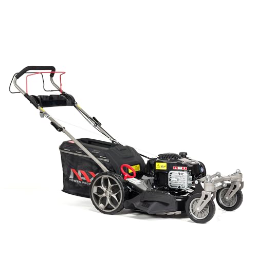 NAXBenzin-Rasenmäher mit Antrieb NAX 2000S Motor Briggs & Stratton 625EXi Series 150 cm3 ReadyStart Mähbreite 46cm Fangkorb 60l wendige Vorderräder Gehäusereinigungssystem von NAX
