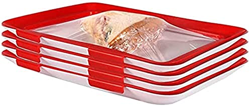NAY Nalakey Frischhaltebox Kreative Aufbewahrungsschale Lebensmittelkonservierungsschale Lebensmittelbehälter mit Kunststoffdeckel für Gemüse,Obst,Fleisch,Küche,Schule (rot-4pcs) von NAY