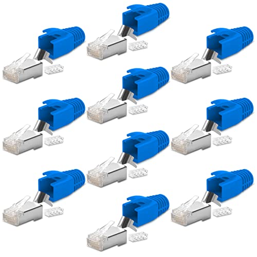 10x Netzwerkstecker Netzwerk DSL Stecker CAT7 CAT6 CAT6A CAT5 RJ45 DSL LAN vergoldete Kontakte Knickschutz 10x Netzwerkstecker Netzwerk DSL Stecker CAT7 CAT6 CAT6A CAT5 RJ45 DSL LAN vergoldete Kontakte Knickschutz von NAmobile