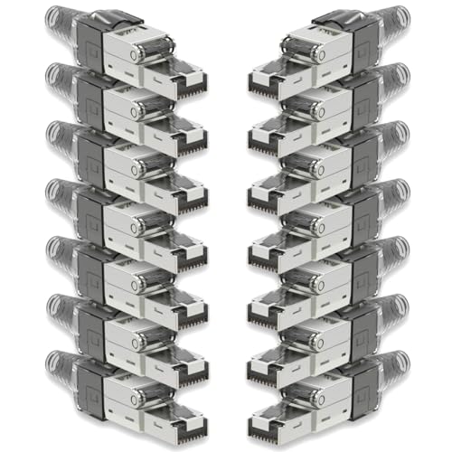 14x Netzwerk Stecker CAT 7 Werkzeuglos RJ45 CAT7 Netzwerkstecker für Verlegekabel LAN Kabel Stecker ohne Werkzeug werkzeugfrei Patchkabel Netzwerkkabel 14x Netzwerk Stecker CAT 7 Werkzeuglos RJ45 CAT7 Netzwerkstecker für Verlegekabel LAN Kabel Stecker ohne Werkzeug werkzeugfrei Patchkabel Netzwerkkabel von NAmobile