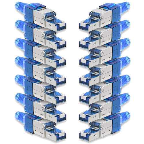14x Netzwerk Stecker CAT 7 Werkzeuglos RJ45 CAT7 Netzwerkstecker für Verlegekabel LAN Kabel Stecker ohne Werkzeug werkzeugfrei Patchkabel Netzwerkkabel 14x Netzwerk Stecker CAT 7 Werkzeuglos RJ45 CAT7 Netzwerkstecker für Verlegekabel LAN Kabel Stecker ohne Werkzeug werkzeugfrei Patchkabel Netzwerkkabel von NAmobile