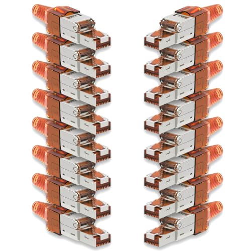 16x Netzwerk Stecker CAT 7 Werkzeuglos RJ45 CAT7 Netzwerkstecker für Verlegekabel LAN Kabel Stecker ohne Werkzeug werkzeugfrei Patchkabel Netzwerkkabel von NAmobile