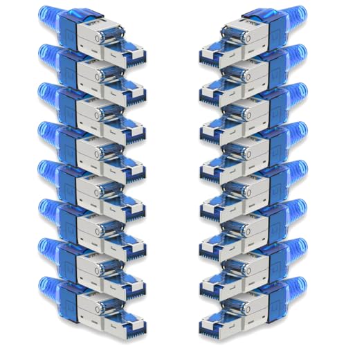 16x Netzwerk Stecker CAT 7 Werkzeuglos RJ45 CAT7 Netzwerkstecker für Verlegekabel LAN Kabel Stecker ohne Werkzeug werkzeugfrei Patchkabel Netzwerkkabel 16x Netzwerk Stecker CAT 7 Werkzeuglos RJ45 CAT7 Netzwerkstecker für Verlegekabel LAN Kabel Stecker ohne Werkzeug werkzeugfrei Patchkabel Netzwerkkabel von NAmobile