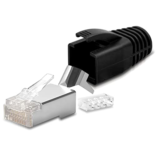 1x Netzwerkstecker Netzwerk DSL Stecker CAT7 CAT6 CAT6A CAT5 RJ45 DSL LAN vergoldete Kontakte Knickschutz von NAmobile