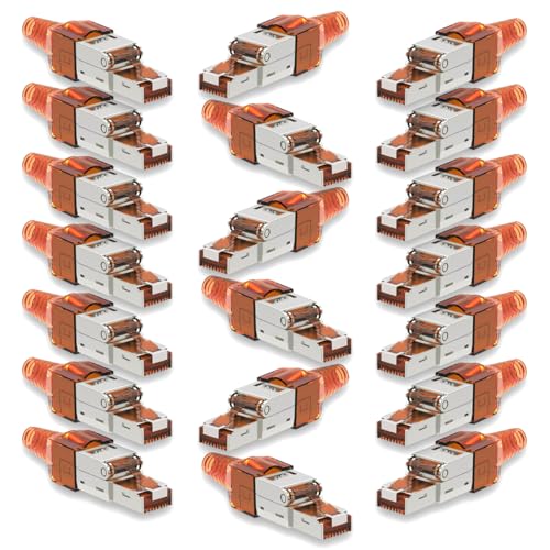 20x Netzwerk Stecker CAT 7 Werkzeuglos RJ45 CAT7 Netzwerkstecker für Verlegekabel LAN Kabel Stecker ohne Werkzeug werkzeugfrei Patchkabel Netzwerkkabel 20x Netzwerk Stecker CAT 7 Werkzeuglos RJ45 CAT7 Netzwerkstecker für Verlegekabel LAN Kabel Stecker ohne Werkzeug werkzeugfrei Patchkabel Netzwerkkabel von NAmobile