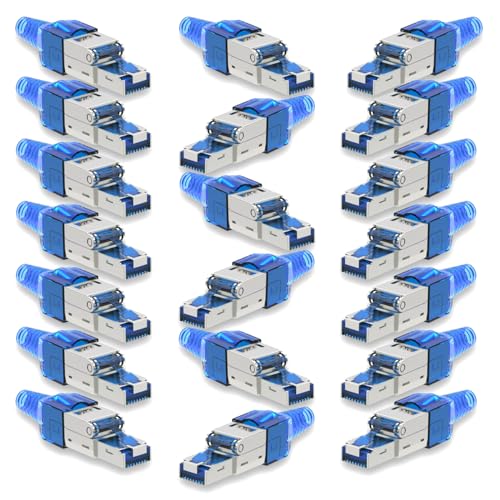 20x Netzwerk Stecker CAT 7 Werkzeuglos RJ45 CAT7 Netzwerkstecker für Verlegekabel LAN Kabel Stecker ohne Werkzeug werkzeugfrei Patchkabel Netzwerkkabel 20x Netzwerk Stecker CAT 7 Werkzeuglos RJ45 CAT7 Netzwerkstecker für Verlegekabel LAN Kabel Stecker ohne Werkzeug werkzeugfrei Patchkabel Netzwerkkabel von NAmobile