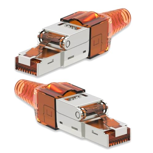2X Netzwerk Stecker CAT 7 Werkzeuglos RJ45 CAT7 Netzwerkstecker für Verlegekabel LAN Kabel Stecker ohne Werkzeug werkzeugfrei Patchkabel Netzwerkkabel 2X Netzwerk Stecker CAT 7 Werkzeuglos RJ45 CAT7 Netzwerkstecker für Verlegekabel LAN Kabel Stecker ohne Werkzeug werkzeugfrei Patchkabel Netzwerkkabel von NAmobile