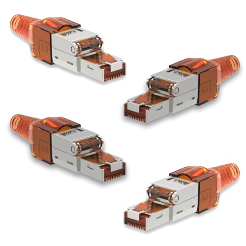 4X Netzwerk Stecker CAT 7 Werkzeuglos RJ45 CAT7 Netzwerkstecker für Verlegekabel LAN Kabel Stecker ohne Werkzeug werkzeugfrei Patchkabel Netzwerkkabel 4X Netzwerk Stecker CAT 7 Werkzeuglos RJ45 CAT7 Netzwerkstecker für Verlegekabel LAN Kabel Stecker ohne Werkzeug werkzeugfrei Patchkabel Netzwerkkabel von NAmobile
