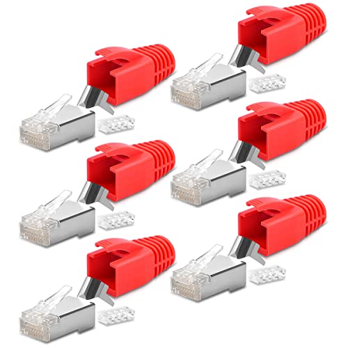 6X Netzwerkstecker Netzwerk DSL Stecker CAT7 CAT6 CAT6A CAT5 RJ45 DSL LAN vergoldete Kontakte Knickschutz von NAmobile