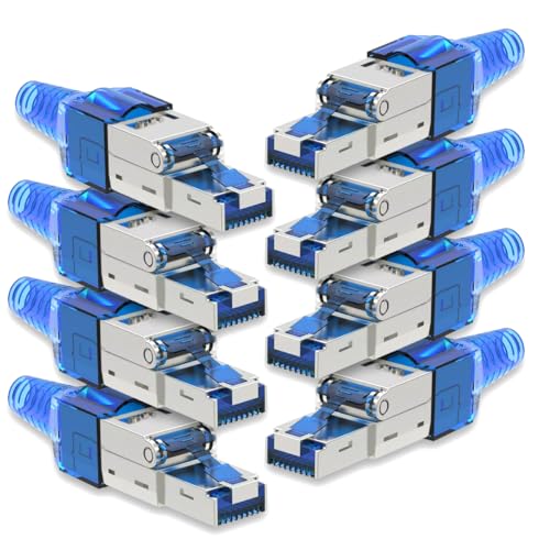 8X Netzwerk Stecker CAT 7 Werkzeuglos RJ45 CAT7 Netzwerkstecker für Verlegekabel LAN Kabel Stecker ohne Werkzeug werkzeugfrei Patchkabel Netzwerkkabel 8X Netzwerk Stecker CAT 7 Werkzeuglos RJ45 CAT7 Netzwerkstecker für Verlegekabel LAN Kabel Stecker ohne Werkzeug werkzeugfrei Patchkabel Netzwerkkabel von NAmobile