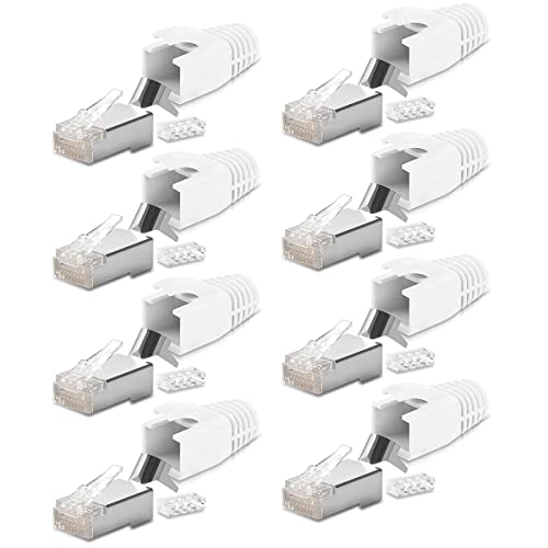 8X Netzwerkstecker Netzwerk DSL Stecker CAT7 CAT6 CAT6A CAT5 RJ45 DSL LAN vergoldete Kontakte Knickschutz von NAmobile