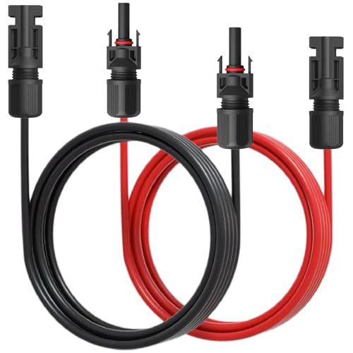 NAmobile Solar Verlängerungskabel für Solarpanel - Solarstecker Solarkabel für Solarmodule - Photovoltaik-Stecker - Kabel 4 mm² / 6 mm² - TÜV, Länge:2X 1m 4mm², Steuersatz:0% gem. § 12 Abs. 3 UStG von NAmobile