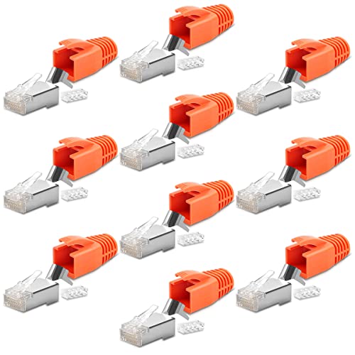 Netzwerkstecker Netzwerk DSL 10x Stecker CAT7 CAT6 CAT6A CAT5 RJ45 DSL LAN vergoldete Kontakte Knickschutz Crimpstecker Netzwerkstecker Netzwerk DSL 10x Stecker CAT7 CAT6 CAT6A CAT5 RJ45 DSL LAN vergoldete Kontakte Knickschutz Crimpstecker von NAmobile
