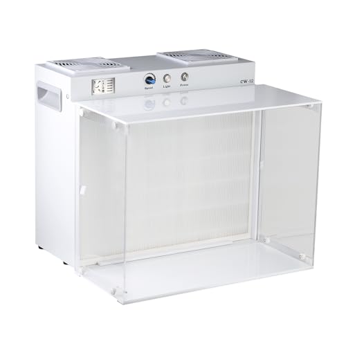 HEPA H12 Laminar Flow Abzugshaube mit HEPA Filter, 43 x 33 cm FFU Impfbox Lüfter, Doppellüfter Luftfiltersystem, tragbare Laminar Flow Abzugshaube für Labore, Reinräume und Pilzlabore HEPA H12 Laminar Flow Abzugshaube mit HEPA Filter, 43 x 33 cm FFU Impfbox Lüfter, Doppellüfter Luftfiltersystem, tragbare Laminar Flow Abzugshaube für Labore, Reinräume und Pilzlabore von NArra