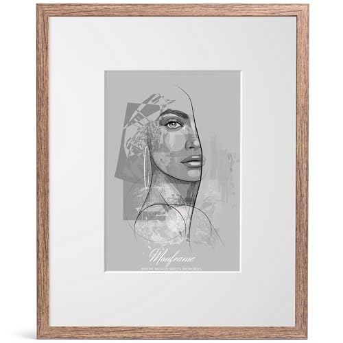 NB Akzent Bilderrahmen Apfel mit Passepartout 21x29,7 cm DIN A4 - Rahmengröße 30x40 cm - Chloe 20 mm MDF Holzrahmen - Acrylglas von NB Akzent