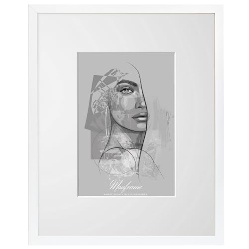NB Akzent Bilderrahmen Weiß mit Passepartout 33x48 cm - Rahmengröße 40x55 cm - Chloe 20 mm MDF Holzrahmen - Acrylglas NB Akzent Bilderrahmen Weiß mit Passepartout 33x48 cm - Rahmengröße 40x55 cm - Chloe 20 mm MDF Holzrahmen - Acrylglas von NB Akzent