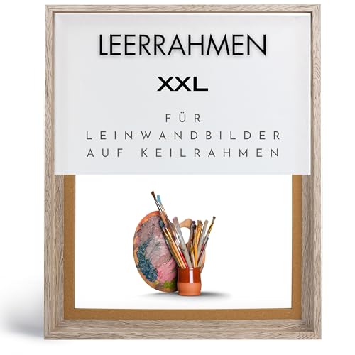 NB Akzent Schattenfugenrahmen XXL 80x100 cm - Wildeiche Hell – Leerrahmen mit Tiefeneffekt aus MDF Holz in zerlegter Form – für Leinwandbilder auf Keilrahmen NB Akzent Schattenfugenrahmen XXL 80x100 cm - Wildeiche Hell – Leerrahmen mit Tiefeneffekt aus MDF Holz in zerlegter Form – für Leinwandbilder auf Keilrahmen von NB Akzent