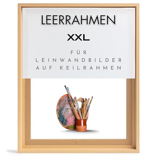 NB Akzent Schattenfugenrahmen XXL 80x120 cm - Buche Holzoptik – Leerrahmen mit Tiefeneffekt aus MDF Holz in zerlegter Form – für Leinwandbilder auf Keilrahmen NB Akzent Schattenfugenrahmen XXL 80x120 cm - Buche Holzoptik – Leerrahmen mit Tiefeneffekt aus MDF Holz in zerlegter Form – für Leinwandbilder auf Keilrahmen von NB Akzent