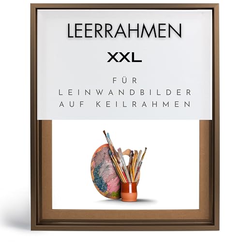 NB Akzent Schattenfugenrahmen XXL 80x80 cm - Bronze - Leerrahmen mit Tiefeneffekt aus MDF Holz in zerlegter Form – für Leinwandbilder auf Keilrahmen von NB Akzent