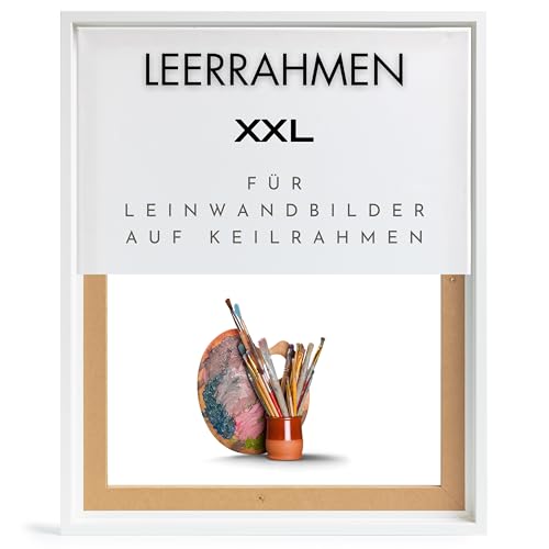 NB Akzent Schattenfugenrahmen XXL 80x80 cm - Weiß - Leerrahmen mit Tiefeneffekt aus MDF Holz in zerlegter Form – für Leinwandbilder auf Keilrahmen NB Akzent Schattenfugenrahmen XXL 80x80 cm - Weiß - Leerrahmen mit Tiefeneffekt aus MDF Holz in zerlegter Form – für Leinwandbilder auf Keilrahmen von NB Akzent