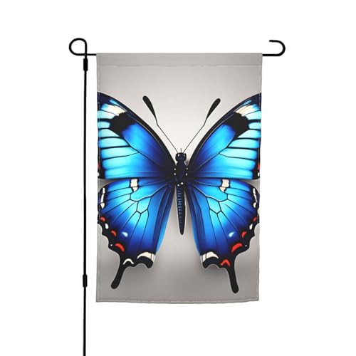 Blaue Schmetterlings-Druck, verschiedene Flaggen, Gartenflagge, Outdoor-Flagge, Hofdekoration für Terrasse, Veranda oder Rasenflagge von NBAGHPQ
