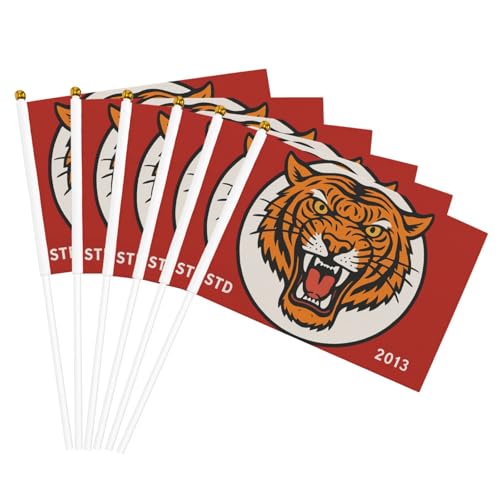 Bold Tiger Des Print Facilitation Handheld Flag Lightweight Parade Home Decor Events Versatile Usage von NBAGHPQ