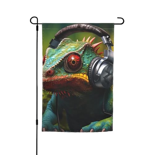 Chamäleon Listen Music Print Verschiedene Flaggen Gartenflagge Outdoor Flagge Hofdekoration für Terrasse Veranda oder Rasen Flagge Chamäleon Listen Music Print Verschiedene Flaggen Gartenflagge Outdoor Flagge Hofdekoration für Terrasse Veranda oder Rasen Flagge von NBAGHPQ