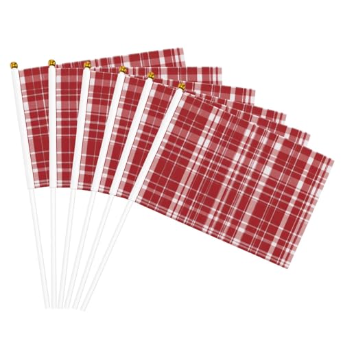Handflagge, kariert, Rot und Schwarz, leichte Parade, Heimdekoration, Events, vielseitig einsetzbar von NBAGHPQ