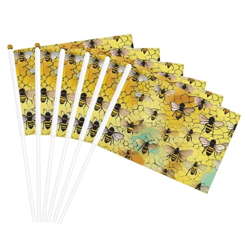 Handflagge mit Bienen-Motiv, leicht, Parade, Heimdekoration, Events, vielseitig einsetzbar von NBAGHPQ