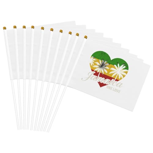 Jamaikanische Herz-Druck, Handflagge, leicht, Parade, Heimdekoration, Events, vielseitig einsetzbar von NBAGHPQ
