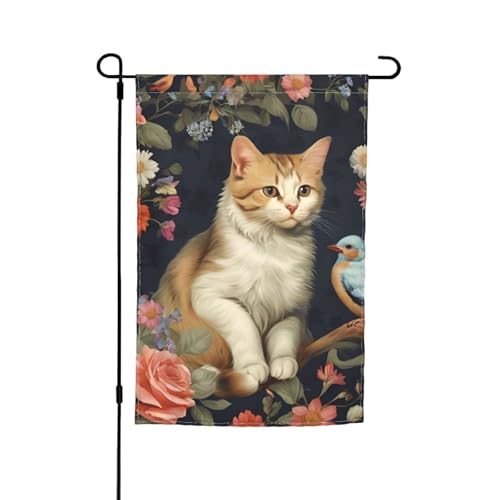 Katzen Vögel & Blumen Druck Verschiedene Flaggen Gartenflagge Outdoor Flagge Hofdekoration für Terrasse Veranda oder Rasen Flagge Katzen Vögel & Blumen Druck Verschiedene Flaggen Gartenflagge Outdoor Flagge Hofdekoration für Terrasse Veranda oder Rasen Flagge von NBAGHPQ