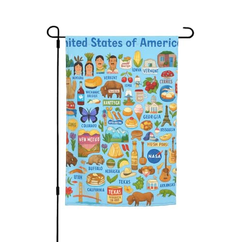 Kunstdruck mit verschiedenen Flaggen, Gartenflagge, Außenflagge, Hofdekoration, für Terrasse, Veranda oder Rasenflagge von NBAGHPQ