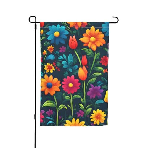 Lebendige, bunte Gartenflagge, Gartenflagge, Gartenflagge, Hofdekoration für Terrasse, Veranda oder Rasenflagge von NBAGHPQ