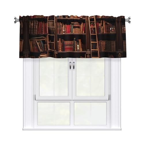 NBAGHPQ Stilvoller Vorhang mit Bibliotheks-Bücherregal-Druck, 137 x 45 cm, Fensterdekoration für Küche und Badezimmer NBAGHPQ Stilvoller Vorhang mit Bibliotheks-Bücherregal-Druck, 137 x 45 cm, Fensterdekoration für Küche und Badezimmer von NBAGHPQ