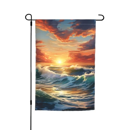 Ozean-Sonnenuntergang-Landschaftsdruck, verschiedene Flaggen, Gartenflagge, Outdoor-Flagge, Hofdekoration für Terrasse, Veranda oder Rasenflagge von NBAGHPQ