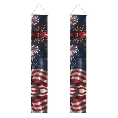 Patriotische Flagge zum 4. Juli mit amerikanischer Flagge, Dekoration, festliches Ambiente, für jeden Anlass, Innen- und Außenbereich, Tür, Veranda, mehr von NBAGHPQ