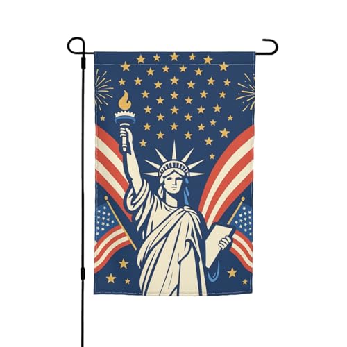 Patriotisches Design, Statue, Druck, verschiedene Flaggen, Gartenflagge, Outdoor-Flagge, Hofdekoration für Terrasse, Veranda oder Rasenflagge von NBAGHPQ
