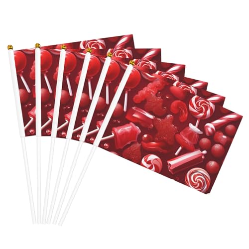 Rote Süßigkeiten-Aufdruck, Handflagge, leicht, Parade, Heimdekoration, Events, vielseitig einsetzbar von NBAGHPQ