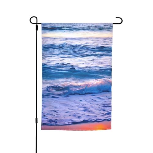 Strandflagge, Sonnenuntergang, Ozeanwellen, verschiedene Flaggen, Gartenflagge, Außenflagge, Hofdekoration für Terrasse, Veranda oder Rasenflagge von NBAGHPQ