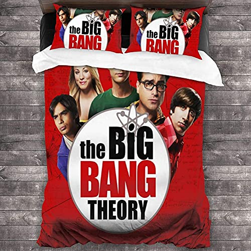 NBAOBAO The Big Bang Theory Bettwäsche-Set,The Big Bang Theory Bettbezug-Set?TBBT Bettbezug-Set?Flauschig und weich, alle Jahreszeiten geeignet (TBBT-4,135X200cm+50x75cmx2) von NBAOBAO