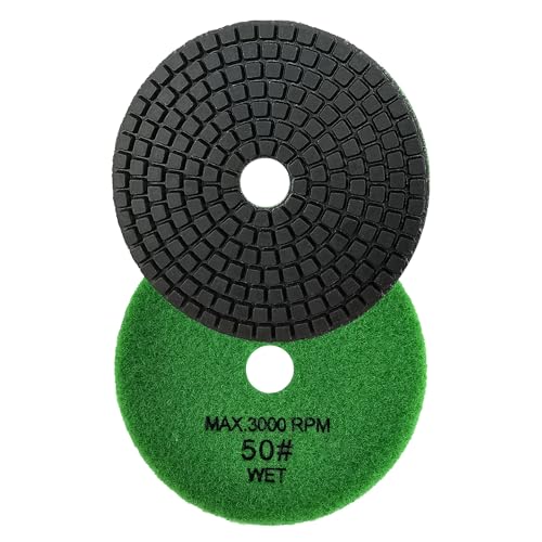 NBB Diamant-Polierpads 4" 100mm Diamant-Schleif-Renovierungsschiene zur Nass Polieren Renovierung schleifen von Granit Marmor Stein Keramik mit Nylon-Rückseite für ein gutes Finish (1, 50# Nass) von NBB