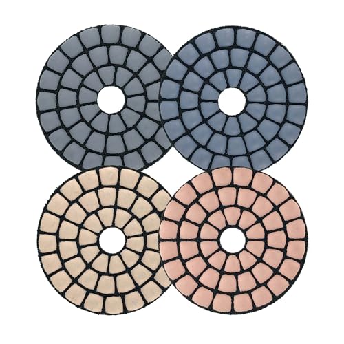 NBB Diamant-Polierscheiben 50mm/2″ Renovierungsscheibe Diamantschleif-Pad Diamantpolierkissen zum Polieren trocken & nass Granit Marmor Stein Keramik mit Nylonrückseite gute Oberfläche (MIXTO, 4) von NBB