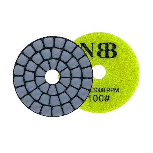 NBB Diamant-Polierscheiben 50mm/2″ Renovierungsscheibe Diamantschleif-Pad Diamantpolierkissen zum Polieren trocken & nass Granit Marmor Stein Keramik mit Nylonrückseite gute Oberfläche (100#, 1) von NBB