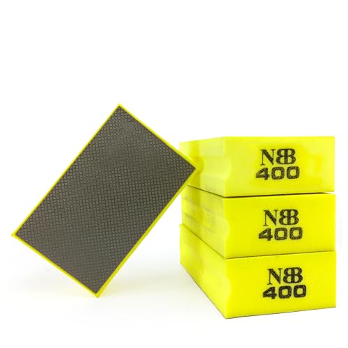 NBB Diamant-Schleifschwamm Diamant-Polierpad Schleifblock mit Schaumstoff Rückseite Diamant-Handschleifpad zum Schleifen und Polieren scharfer Kanten von Granit Marmor Stein Glas Keramik (4.400#) von NBB