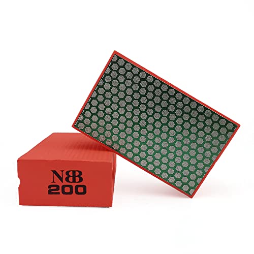 NBB Diamant-Schleifschwamm Diamant-Polierpad Schleifblock mit Schaumstoff Rückseite Diamant-Handschleifpad zum Schleifen und Polieren scharfer Kanten von Granit Marmor Stein Glas Keramik (200#H) von NBB