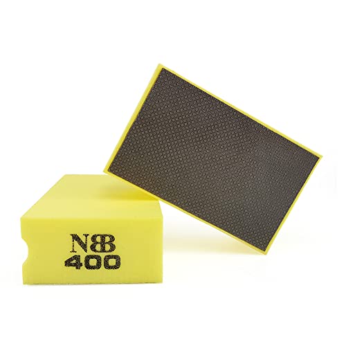 NBB Diamant-Schleifschwamm Diamant-Polierpad Schleifblock mit Schaumstoff Rückseite Diamant-Handschleifpad zum Schleifen und Polieren scharfer Kanten von Granit Marmor Stein Glas Keramik (400#) von NBB