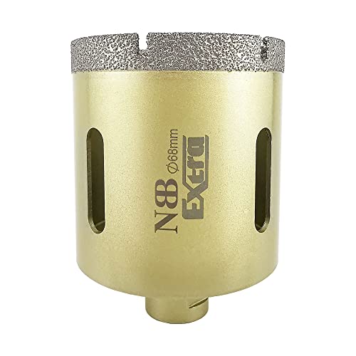NBB vakuumgelötete Diamant lochsäge mit M14 zum professionellen Trocken- oder Nass bohren auf hartem Porzellan, Keramik, Fliesen, Granit, Marmor, schnell, langlebig, für Winkelschleifer (1, 68mm) von NBB
