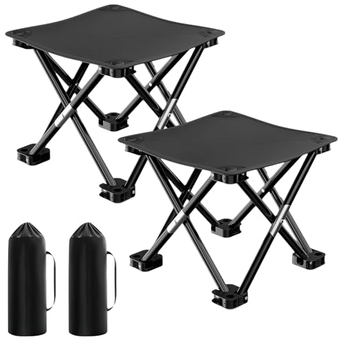 NBBENG Campinghocker für Erwachsene, tragbarer Klapphocker mit stabilen Füßen und Tragetasche, perfekt für Picknicks, zusammenklappbare Hocker für Reisen, Camping, Wandern, Gartenarbeit, Angeln (2 von NBBENG