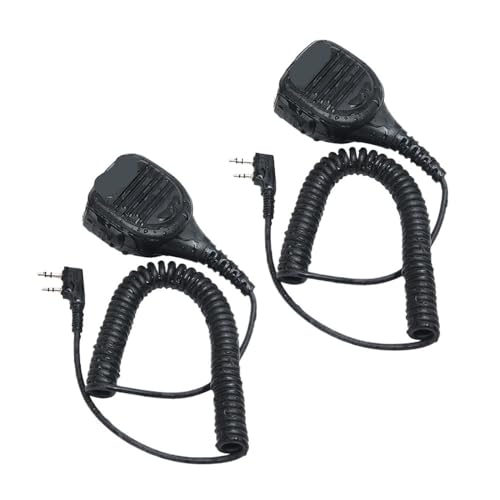 NBCNZCTSAS 2 stücke Fit for Baofeng AR-760 2 Pin PTT Remote Regendicht Lautsprecher Mic Fit for Radio fit for TYT Fit for Baofeng Walkie Talkie UV-5R 888S UV-82 uv-s9 von NBCNZCTSAS