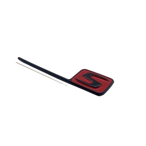 NBCNZCTSAS ABS S-Abzeichen-Emblem-Kofferraumaufkleber passend for Mercedes Benz AMG S AMG E63S C63S GLC63S GLE63S GLS63S GTS GT43S GTR GT53 GT50 CLA45S(Glossyblack red Smal) von NBCNZCTSAS